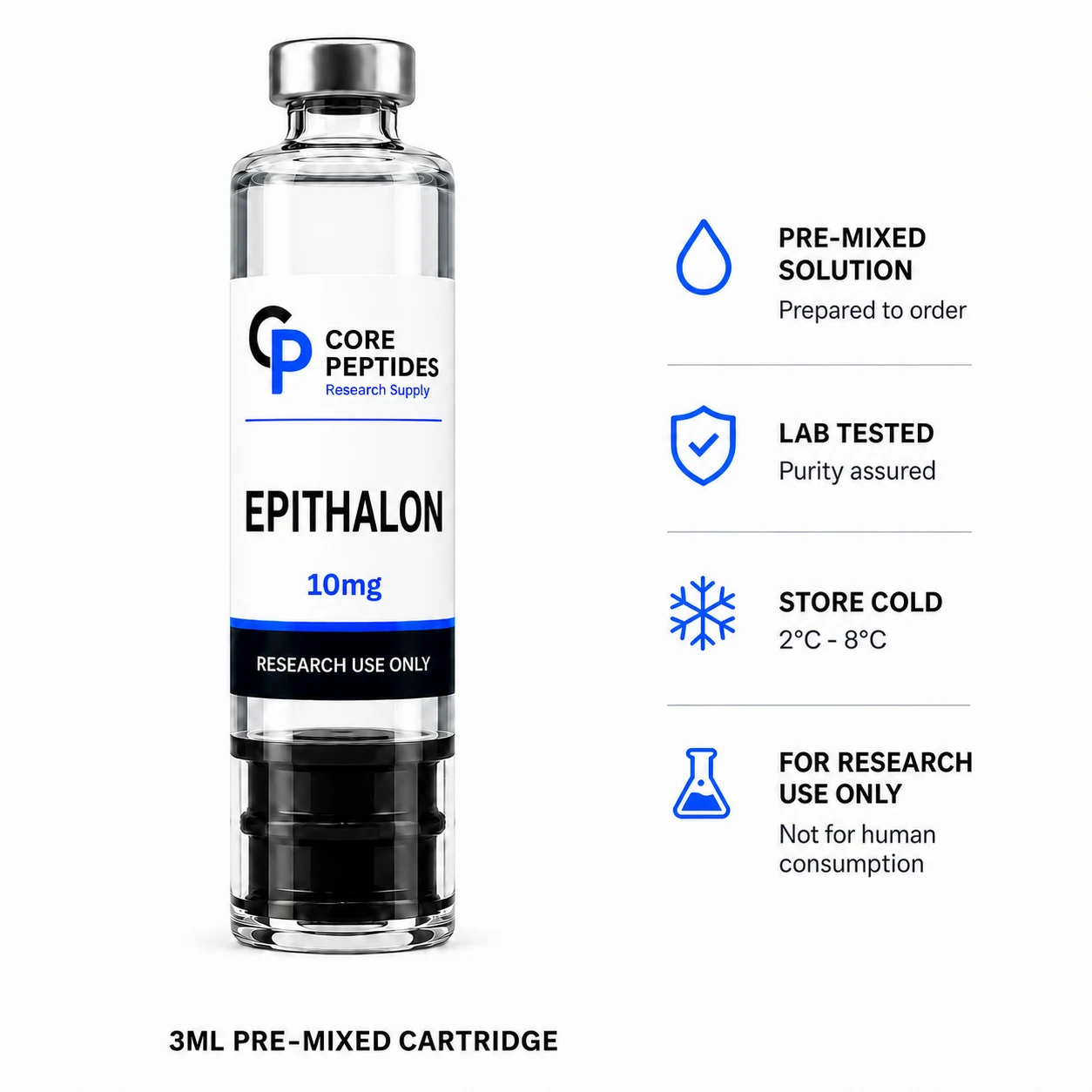 Core Peptides Epithalon 10mg 3ml cartridge refill cartridge