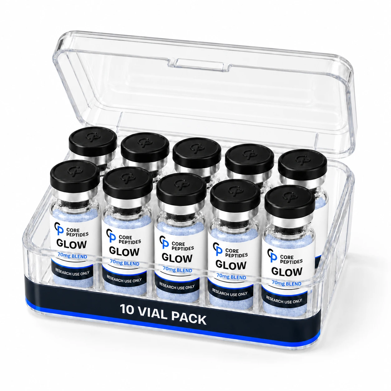 Open Core Peptides GLOW 70mg ten-vial case