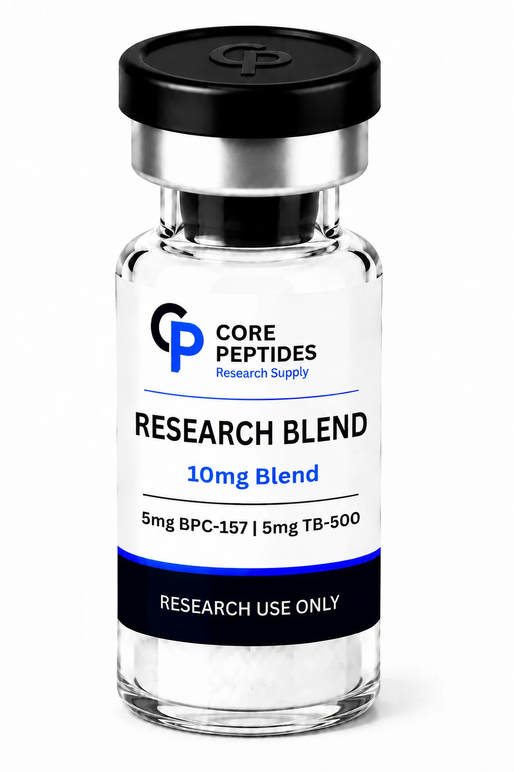 Core Peptides BPC157 and TB500 10mg Research Blend powder vial